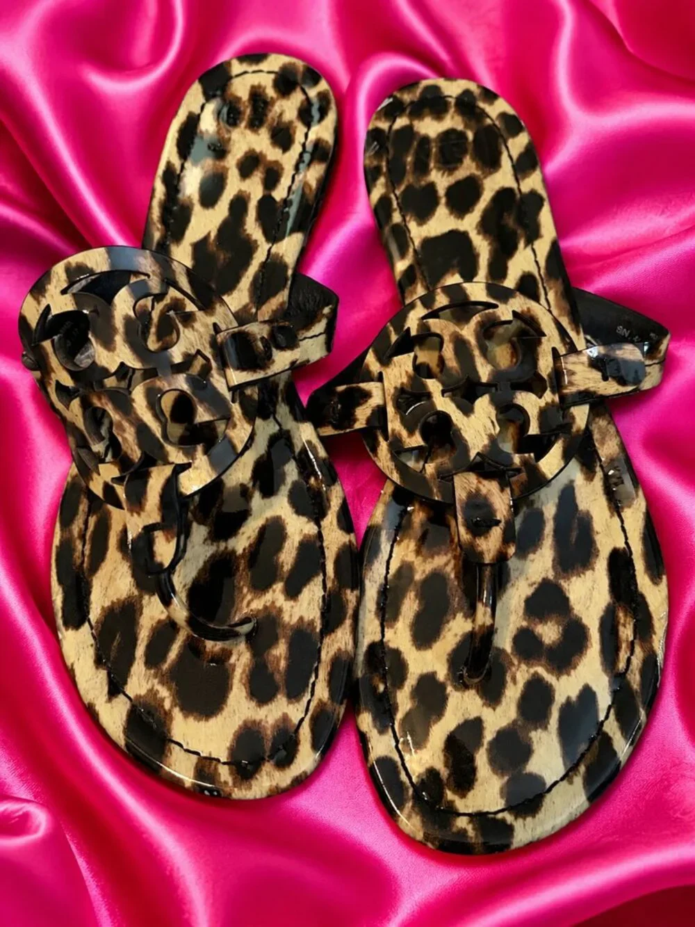 EUC Tory Burch Miller Leopard Sandals